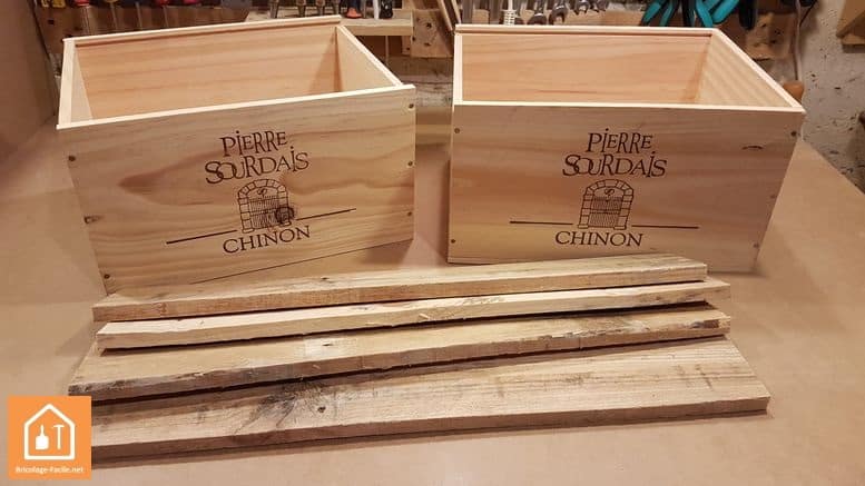  almacenamiento con cajas de vino-cajas y paletas de madera 